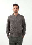 Leather Bomber Jacket in Dust